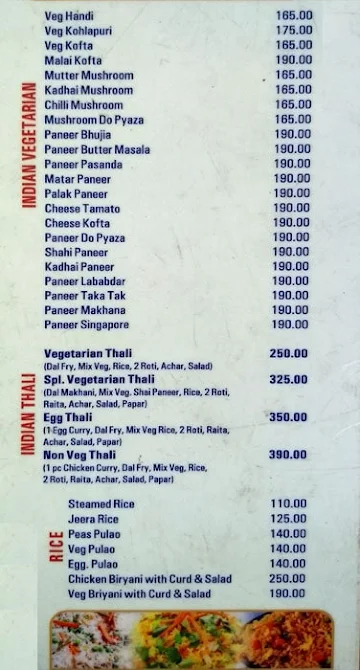 Hotel Ratan menu 