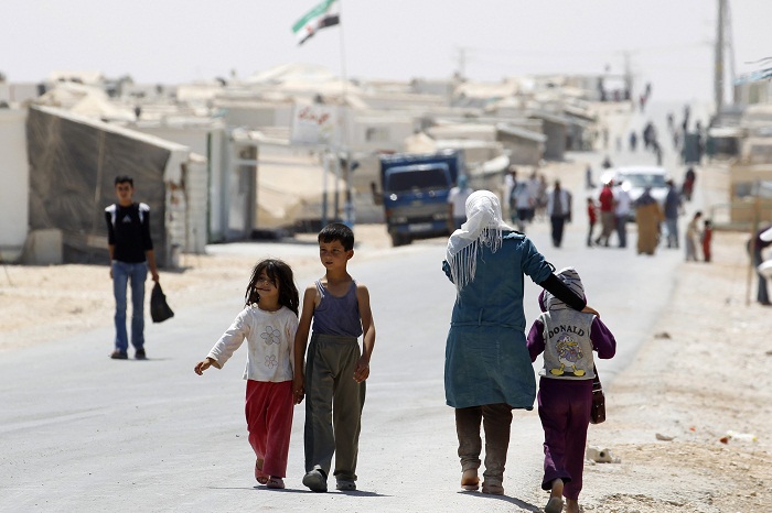 Syrian refugees in Al-Zaatri camp in the Jordanian city of Mafraq. Picture: REUTERS