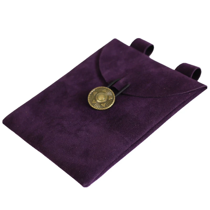 Bolso Medieval Renacentista de Cuero Negro Suede, perfecto para guardar tus objetos de valor con estilo y elegancia.