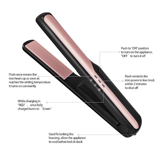 Title 4, USB wireless charging hair straightener for on-...