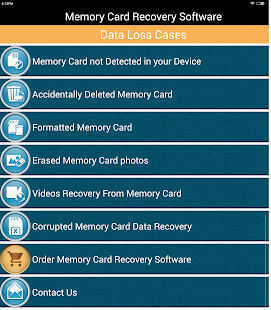 Memory Card Recovery Software Help Screenshot