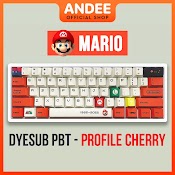 Keycap Mario Đỏ 122 Nút Profile Cherry Dễ Thương Cho Bàn Phím Cơ