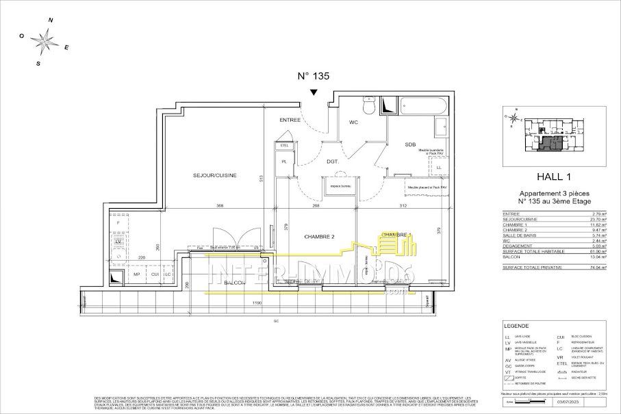 Vente appartement 3 pièces 61 m² à Saint-Laurent-du-Var (06700), 431 000 €