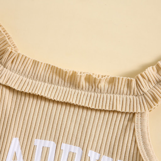 Title 23, Girls Sling Romper Letter Printed Shorts Headsc...