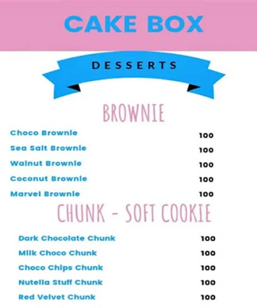 Cake Box menu 