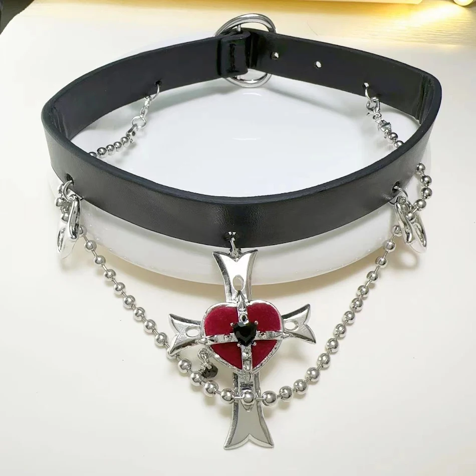 Fashion Cross Heart sleutelbeenketting