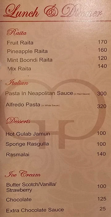 Pluto Restaurant menu 