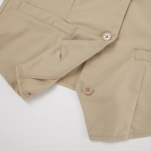Title 15, Cotton Linen Sleeveless Vest Irregular Collar Suit