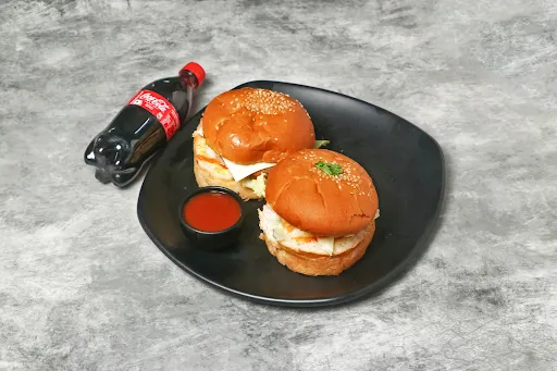 Chicken Burger Cheese+Veg Burger Cheese+Coke [200 Ml]