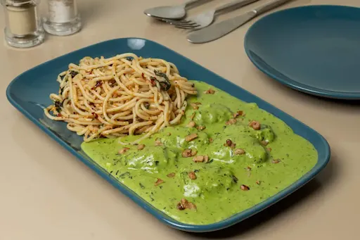 Herbed Potato Gnocchi In Walnut Pesto