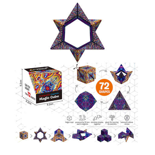 Title 4, Magnetic Variety Rubiks Cube Geometric Standin...