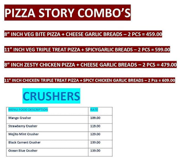 Pizza Story menu 