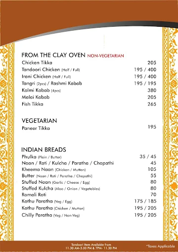 Bharath Restaurant menu 