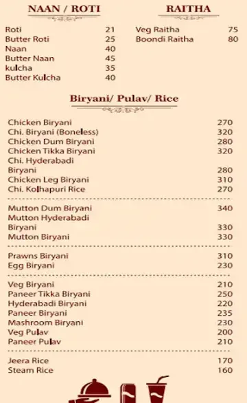 Grand Spicy Restaurant menu 