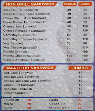 Maa Pav Bhaji And Fast Food menu 3