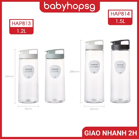 Bình Đựng Nước Lock&Lock Easy Grip Hap813 (1.2L) Hap814 (1.5L) - Babyhopsg