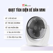 Quạt Để Bàn Super Fan Mini Hai Phiên Bản Tích Điện - Cắm Điện Trực Tiếp, Công Suất Lớn, 3 Cấp Độ Gió Siêu Mát