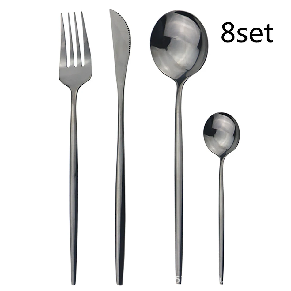 Simple Stainless Steel Steak Knife and Fork Set. Effortlessly cut through your favorite steaks with this durable and sty
