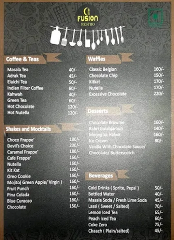 Fusion Restro menu 