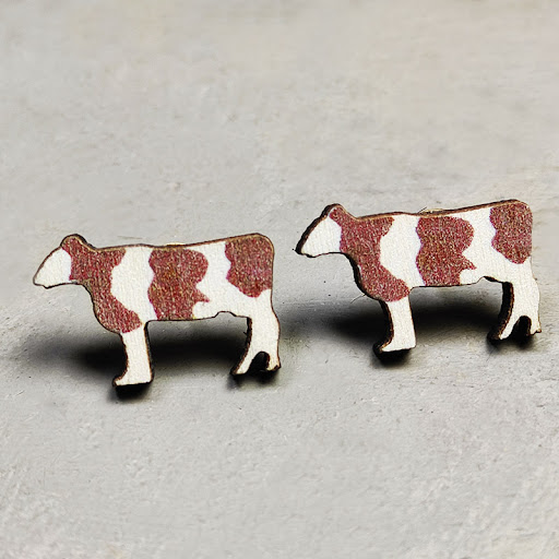 Title 14, Wooden Cactus Stud Earrings Ethnic Style Leopar...