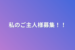 私のご主人様募集！！