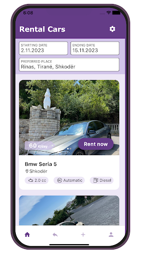 Screenshot Car Rental Albania