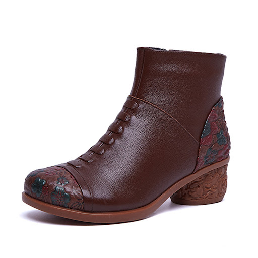 Title 6, Genuine Leather Mother Cotton Shoes Plus Velvet...