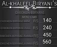 Al-Khaleel Biryani's menu 1