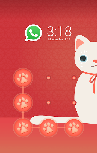 AppLock Theme White Cat