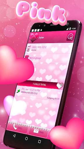 Pink Hearts Dialer Theme