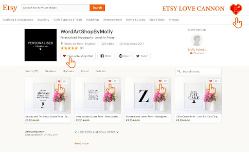 Etsy Love Cannon