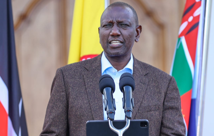 President William Ruto addressing the nation from State House , Nairobi on April 2,2023.