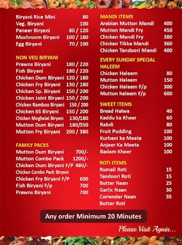 Rumaan Family Restaurant menu 