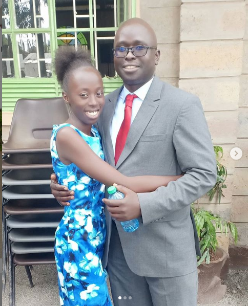 Akothee's daughter, Vesha Okello and Father