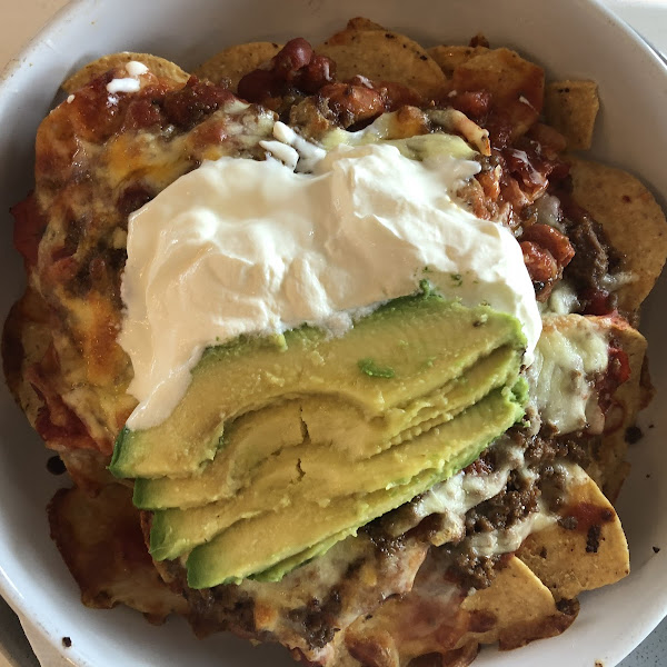 Gluten free spicy beef nachos.