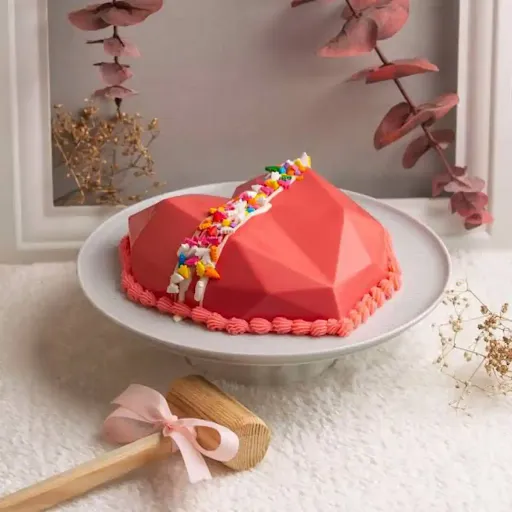 Red Velvet Pinata Heart Cake