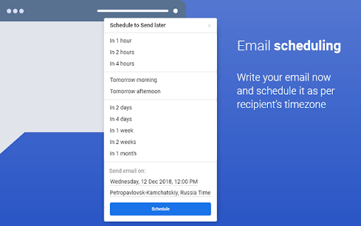 Email scheduling recipient