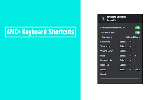 AMC+ Hotkeys: keyboard shortcuts