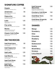 All That's Coffee menu 1