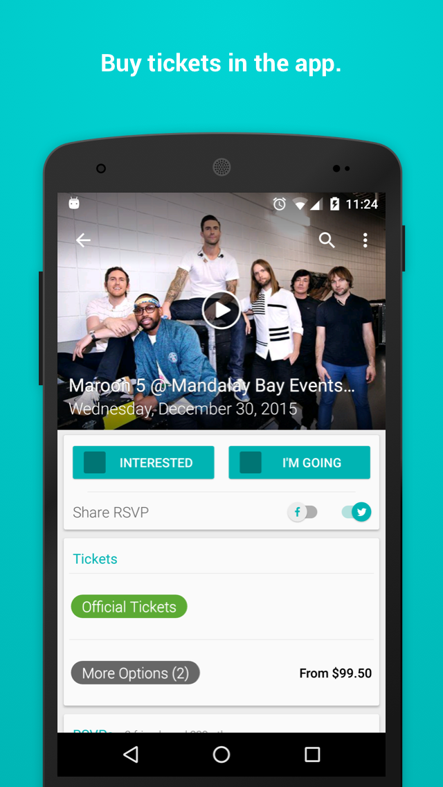 Android application Bandsintown Concerts screenshort