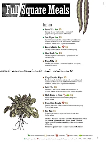 ITC Maratha, Peshwa Pavilion menu 