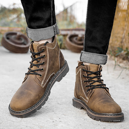 Title 11, Vintage Mens Leather Boots Work High-top Shoes...