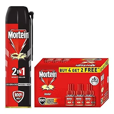 Mortein Combo - Mosquito Repellent, 2-in-1, With Insta5 Plug-in, Refill, All Insect Killer - 460 ml