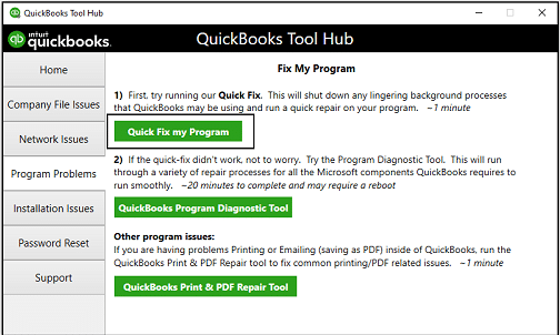 QuickBooks Tool Hub Fix Program