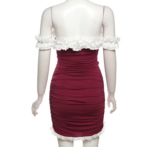 Title 14, Womens Off-Shoulder Ruffle Hip Dress. A stylis...