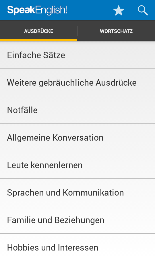 Android application Speak English! screenshort