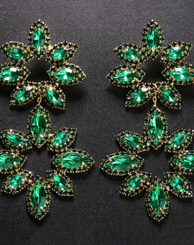 Women's Fashion Flower Rhinestone E - 0