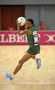 Bongi Msomi of the  Proteas in action during the netball Quad Series. 