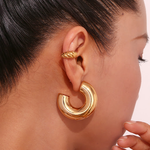 Title 9, Gold-plated Croissant Mini Ear Clip Stylish Ret...