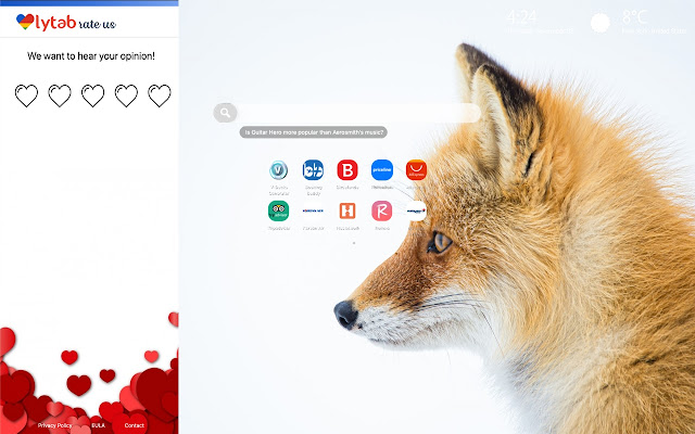 Cute Red Fox Wallpaper New Tab